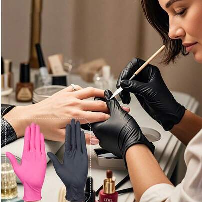 20 Pcs/Bag Disposable Nitrile Gloves - Latex And Powder Free, Great For Tattoo, Nail Art, Salon Cleaning, Nail Supplies, Nail Tools, Nail Art Tools, Back To School, Manicure, Nail Tools (For Patch Nail Art)