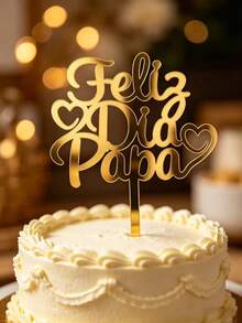3/6/9入 西班牙父親節快樂風格壓克力蛋糕插牌 Happy Birthday PMMA 蛋糕裝飾插牌，蛋糕裝飾、烘焙裝飾、烘焙用品、廚房用品，適用於萬聖節、聖誕派對與慶典裝飾 - styleB - 查看 3