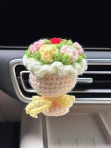 Bó hoa hồng móc thủ công dùng để trang trí lỗ thông gió, bình hoa giả dễ thương. - Bó hoa đan - Xem 5