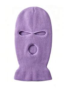 1 Ski Mask For Men And Women, Y2K Style, Candy Color, Thickened Three-Hole Hat, Balaclava, Face Mask, Outdoor Casual, Versatile, Winter Warm, Cold Hat, Suitable For Daily Commuting - Solid Color - View 13