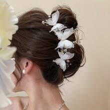 1pc Elegant Sweet Butterfly Hair Claw Clip - Unique Sweet Style, Dopamine Butterfly And Pearl Design, Suitable For Gifts, Back To School, Weddings, Beach Parties, Fashionable Daily Wear Hair Accessory,Festival,Party - Multicolor - View 10