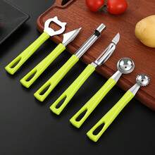 6件套不锈钢果蔬去核器，适用于樱桃、梨、红枣、西葫芦、辣椒等家用厨房用品 - 彩色 - 查看 16