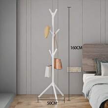 1pc Nordic Minimalist Single-Rod Freestanding Coat Rack, 360° Rotating Hooks, Plastic Material, Suitable For Hanging Clothes, Hats, Bags, Towels In Bedroom, Entryway - Multicolor - View 13