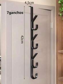 1pc Door Mounted Hanging Rack, Clothes Hanger, Plastic Home Storage & Organization Hook For Bags And Apparel - Multicolor - View 9