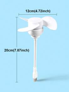 USB Mini Fan, Three-Bladed Flexible Swivel-Type Personal Fan, Suitable For Laptops, Personal Computers, Mobile Power Banks, Desktops, Offices, Bedrooms. Plug-In Type Small Fan (White) - SUD-017 - View 12