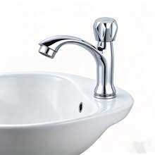 4英寸单冷水龙头，适用于浴室洗手盆和家庭使用 - 銀色 - 查看 5