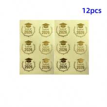 6-120pcs Graduation Season Stickers, 1.6 Inch*1.6 Inch, Graduation Cap Wreath Transparent Seal Stickers With Foil, 2026 Graduation Decor, Party Supplies, Gift Packaging Labels, Graduation Spring/Summer Envelope Seals - Multicolor - View 8