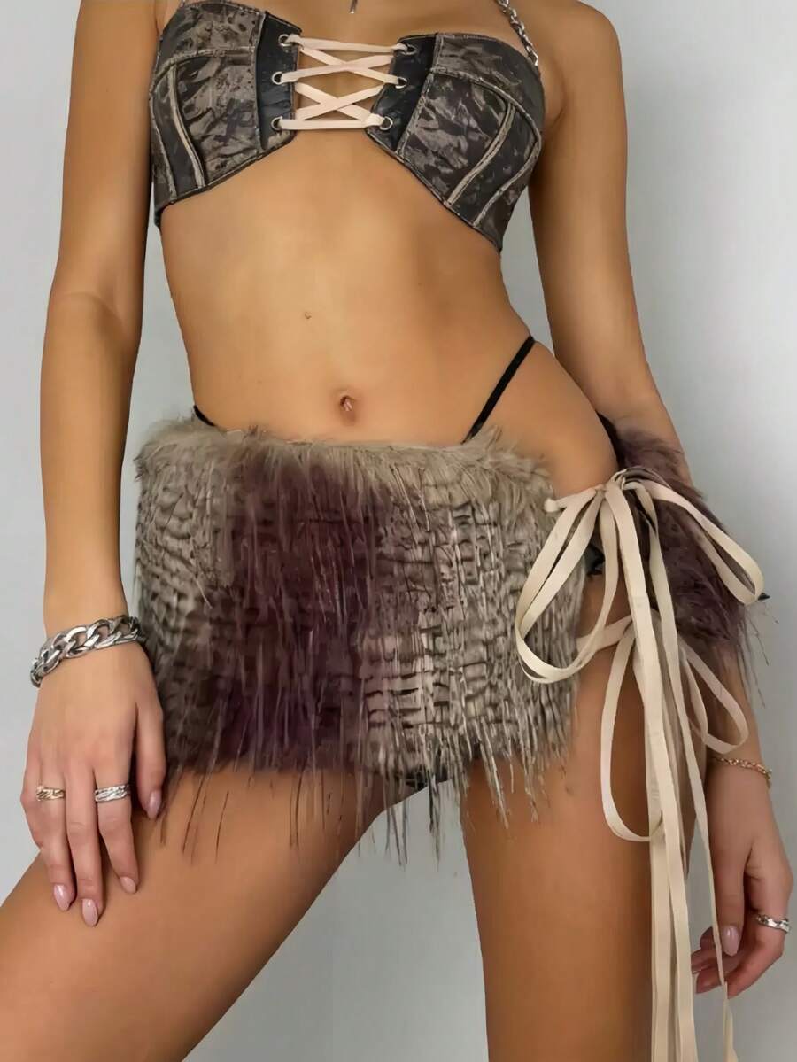 女士毛绒腰带/腰带 1 件 - 彩色 - 查看 1