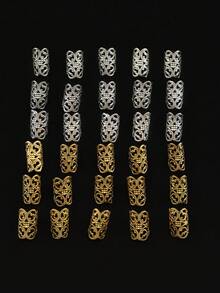 30 chiếc phụ kiện tóc bằng hợp kim vàng và bạc, kẹp tóc kiểu dreadlock, vòng cài tóc nhiều kiểu dáng, phụ kiện trang trí tóc cho phụ nữ và bé gái, phong cách Boho, kẹp càng cua. - Nhiều màu - Xem 5