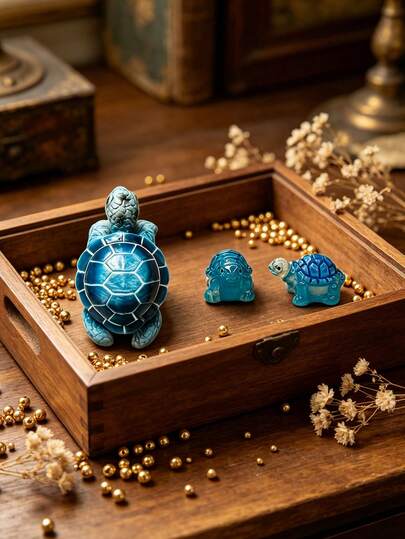 3pcs/Set Sea Turtle Pot Hugger, Cute Ocean Animal Figurine For Plant Pot Edge Decor, Garden & Home Ornament