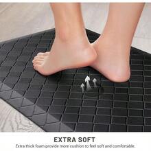 Floor Cushioned Anti-Fatigue, 17.3x28, Thick Waterproof Non-Slip Mats And Rugs Heavy Duty Ergonomic Comfort Rug Kitchen, Floor, Office, Sink, Laundry, Black - Black + 28"L X 17.3"W X 0.5"Th - View 4