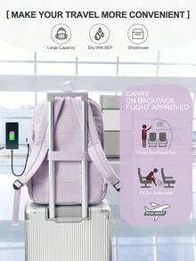 45x20x30厘米大容量旅行背包 - 可登机/飞行/旅行背包，适合短途旅行，可轻松放入座位下方，全新手提旅行背包。男女通用时尚多色15.6英寸笔记本电脑背包，适合上学、徒步旅行、工作，经典休闲背包，适合男士、大学生、户外活动、旅行、通勤。 - 彩色 - 查看 7