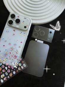 Süßer Cartoon Linsen Schutz 3-in-1 Handy Zubehör Set, Klar HD Linsen Schutz, Fingerabdruck-beständige Rückseiten Folie und süße Cartoon Aufkleber, passgenau, kratzfest, Muttertags Geschenk - Verschiedenfarbig - Übersicht 12