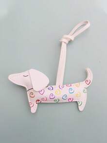 Chaveiro de couro PU com desenho de Dachshund - Pingente artesanal para bolsas com cachorrinho fofo, ideal para chaves, mochilas, acessórios de carro ou decoração de embalagens | Design de cachorro | Chaveiro colorido, acessórios para cães - Multicolorido - Ver 4