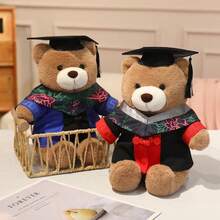 PhD Graduation Cap With Teddy Bear Ribbon | Creative PhD Graduation Souvenir, Plush Teddy Bear Doll, Dormitory Decoration Photo Prop, Graduation Season Gift For Teachers, Classmates, And Friends. - Multicolor - View 7