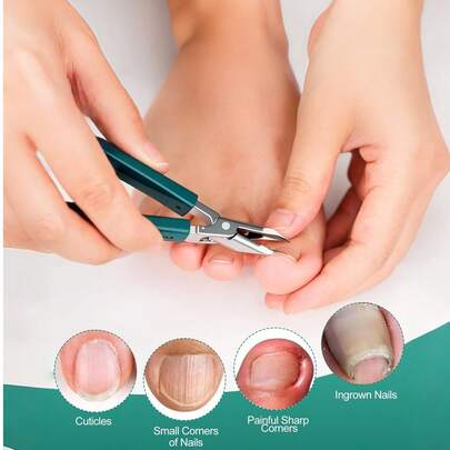 High Precision Trimmer Suitable For Thick And Ingrown Nails, Made Of Quality Stainless Steel With Safety Soft Handle And 25 Degree Angled Ultra-Sharp Blade. This Thick Nail Clipper Designed For Elderly Has Splash-Proof Function.(Random Color )