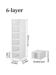 1 pieza Caja de zapatos de plástico blanca de una sola hilera, desmontable y plegable, ideal para sala de estar, estudio, dormitorio y dormitorio. Ideal como regalo navideño para guardar cosas, como decoración navideña o como regalo de Navidad. - Multicolor - Ver 13