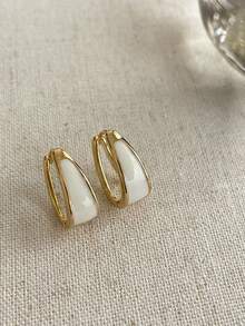 1 đôi, bông tai đơn giản và sang trọng, đa năng, phù hợp để đeo hàng ngày, thích hợp cho các bữa tiệc, bông tai thời trang hình học cá tính, sang trọng dành cho nữ. - Nhiều màu - Xem 9