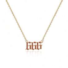 1pc European And American Fashion Style Cubic Zirconia Personalized Design Number 111-999 Angel Pendant Necklace For Women - Yellow Gold - View 25