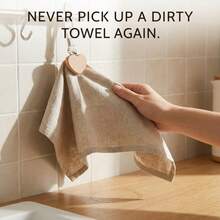 3个装木质心形毛巾夹，毛巾挂钩，厨房毛巾架，抹布架，浴室手巾架，防滑快速挂环，浴室毛巾挂钩 - 彩色 - 查看 6