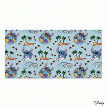 Miniso 迪士尼史迪奇沙滩巾，可爱夏日冲浪图案，超柔软泳池巾，适合夏季度假、海滩、游泳和旅行 - A - 查看 4