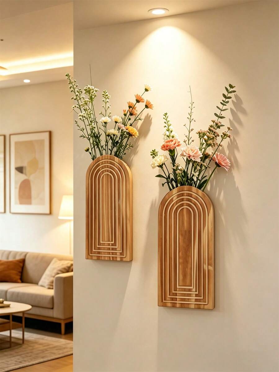 1 chiếc bình gỗ trang trí tường hình vòm cầu vồng phong cách Boho, bình treo tường bằng gỗ kiểu trang trại hiện đại, dễ lắp đặt, phù hợp mọi mùa, khung tranh nghệ thuật bằng gỗ treo tường hiện đại trang trí nhà cửa, món quà trang trí tường cầu vồng hoàn hảo cho bạn bè - Thích hợp cho lối vào, hành lang, phòng tắm, phòng khách, phòng ăn và những không gian hẹp.