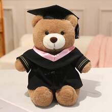 PhD Graduation Cap With Teddy Bear Ribbon | Creative PhD Graduation Souvenir, Plush Teddy Bear Doll, Dormitory Decoration Photo Prop, Graduation Season Gift For Teachers, Classmates, And Friends. - Multicolor - View 10