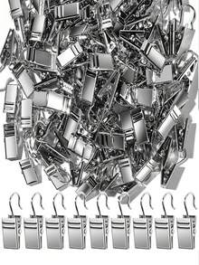 1 Set Silver Curtain Hooks, Including S-Shaped Hooks, Curtain Rod Hooks, And Pocket Hooks, Suitable For Hanging Curtains, Photos, Tent Lights, Party Decorations, And Crafts - Silver - View 1