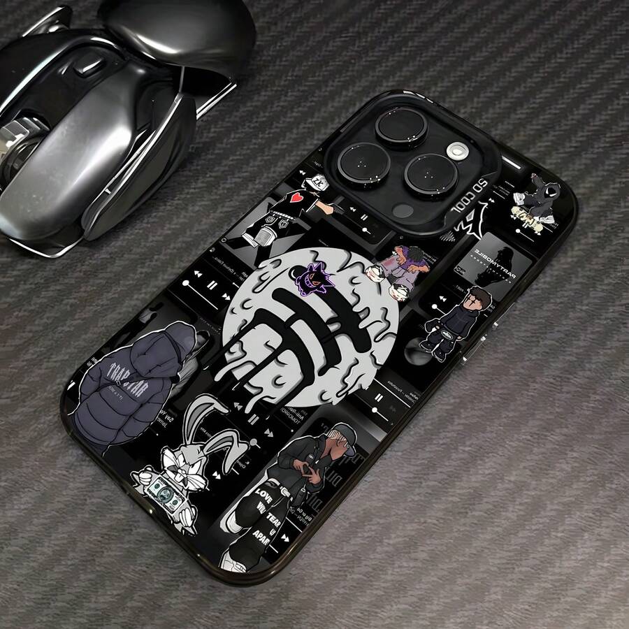 Personajes de hip hop Spotify .funda de teléfono Fundas compatibles con ,Apple,VIVO,OPPO,,, y Honor.Fabricadas en silicona TPU,ofrecen protección contra golpes y caídas. - Negro - Ver 1