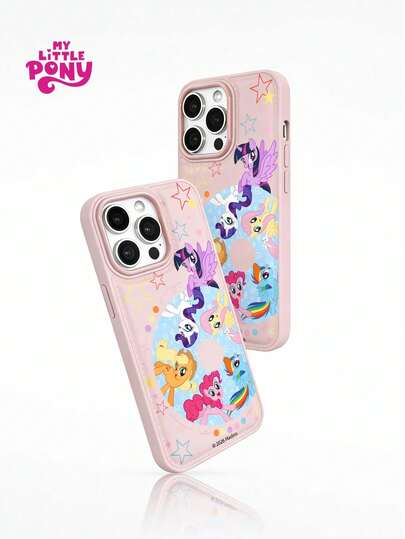 MY LITTLE PONY 官方小马宝莉奢华优雅粉色印花防震手机壳，兼容 16/16 Pro/16 Plus/16 Pro Max、17/17 Pro/17 Pro Max、15/15 Pro/15 Plus/15 Pro Max、14/14 Plus/14 Pro Max、13/13 Pro/13 Pro Max、12/11/X/XR/XS Max，可爱智能手机保护套