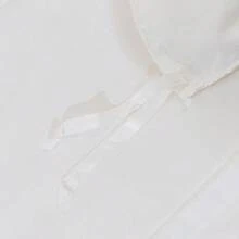 三件套精致3D褶皱被套组，白色雪纺装饰边甜美公主风床上用品套装（1件被套+2件枕套），高密度110克/平方米面料，粉白配色，温馨舒适，适合女孩卧室，可机洗可拆卸，四季皆宜。 - 白色 - 查看 5
