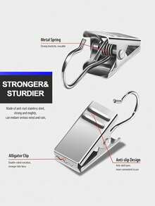 1 Set Silver Curtain Hooks, Including S-Shaped Hooks, Curtain Rod Hooks, And Pocket Hooks, Suitable For Hanging Curtains, Photos, Tent Lights, Party Decorations, And Crafts - Silver - View 4