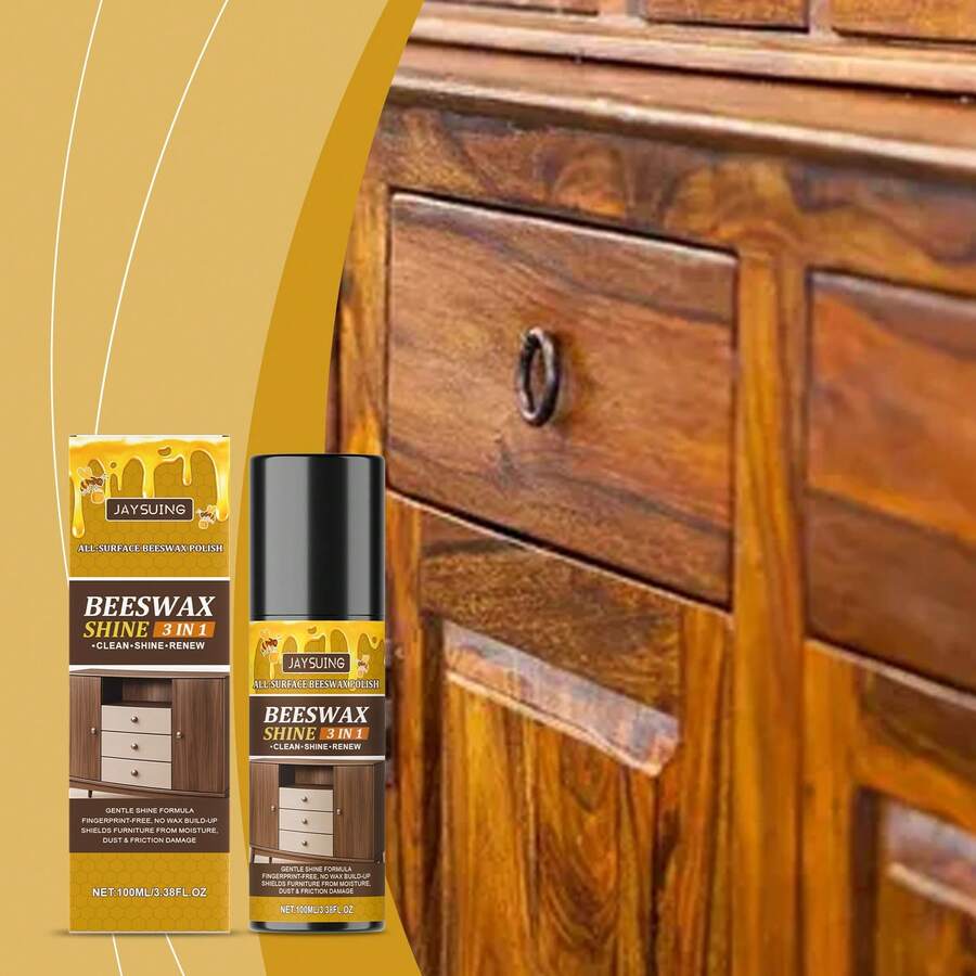 Natural Beeswax Furniture Polish - Brightens, Protects And Prevents Cracking On Wooden And Rosewood Furniture. Beeswax Furniture Polish Cleans, Shines And Renews Wood Floors And Decor. Odorless Beeswax Furniture Care Wax Revives Old Furniture With Just One Application. - Liquid - View 1