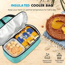 This Dual-Purpose Mesh Beach Tote Bag Features A Cooler Compartment, A Spacious Shoulder Bag, And Is Suitable For Both Men And Women. It Offers Convenient Storage And Is Perfect For Beach Outings, Camping, Hiking, Picnics, And Outdoor Adventures. - 綠色 - 查看 4