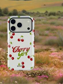 1 Piece Milky White Background With Cherry And Text Pattern Design Phone 17 Pro Max Case, Compatible With Phone 16 Pro Max, 15 Pro Max, 14 Pro Max, Korean Stylish And Interesting Phone Case, Also Fits 11/12/13/14/15/82 Pro Max Plus, Elegant Design Suitable For Both Men And Women, Ideal Gift For Girlfriend On Christmas, Valentine's Day, Easter, Wedding Season And Birthday - Multicolor - View 6