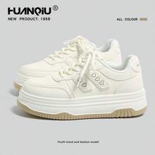 Giày độn đế dày HUANQIU White Heart, giày casual đa năng, êm ái, thoải mái cho công sở và sinh hoạt hàng ngày, quà tặng thích hợp cho mẹ/người lớn tuổi/bạn bè, giúp kéo dài chân, chống mỏi. - Màu Khaki - Xem 15