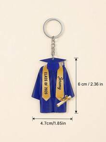 个性化毕业礼服亚克力钥匙扣，可定制文字，2026届毕业纪念钥匙扣，高中/大学毕业生的理想毕业礼物，送给她/他的独特毕业纪念品 - 彩色 - 查看 7