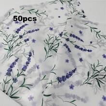 50张薰衣草图案薄纸，适用于DIY手工艺品、派对礼物、花束包装、服装包装和生日礼物装饰。 - 春天薰衣草 - 查看 9