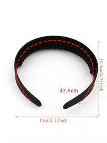 1 pieza Aro para el cabello de mujer de unicolor mate de 2,5 cm de ancho con 30 dientes de plástico, adecuado para uso diario, diadema, viaje, cumpleaños - Negro - Ver 5