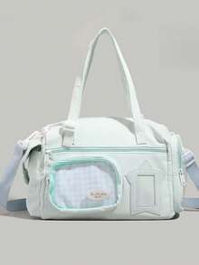 1 pièce Sac à bandoulière mignon et minimaliste, léger, avec plusieurs poches et grand espace de rangement, décoré d'un pentagramme, sac à main à la mode, convient pour transporter des peluches, en tissu de nylon résistant à l'eau avec une sangle réglable, idéal pour les courts trajets, les courses, les déplacements, sac Ita avec décoration transparente - Multicolore - Voir 13