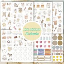 217pcs/8sheets Mother Theme Sticker Set For Beginners, Suitable For Memory Book, Scrapbook, Diary And Project Planning, Gift For Mother Or Wife, Record Moments Of Growth, Cute Neutral-Colored Stickers Scrapbook Supplies Scrapbooking - Multicolor - View 8