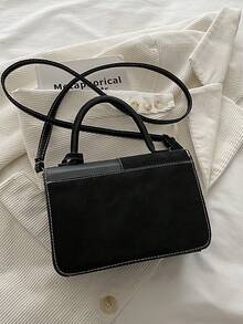 2026 New Minimalist Small Square Bag, Versatile Commuter Handbag & Shoulder Bag, Solid Color Crossbody Bag With High-End Feel, Fashion Accessory Wallet, Gift - Black - View 5