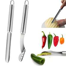 6件套不锈钢果蔬去核器，适用于樱桃、梨、红枣、西葫芦、辣椒等家用厨房用品 - 彩色 - 查看 15