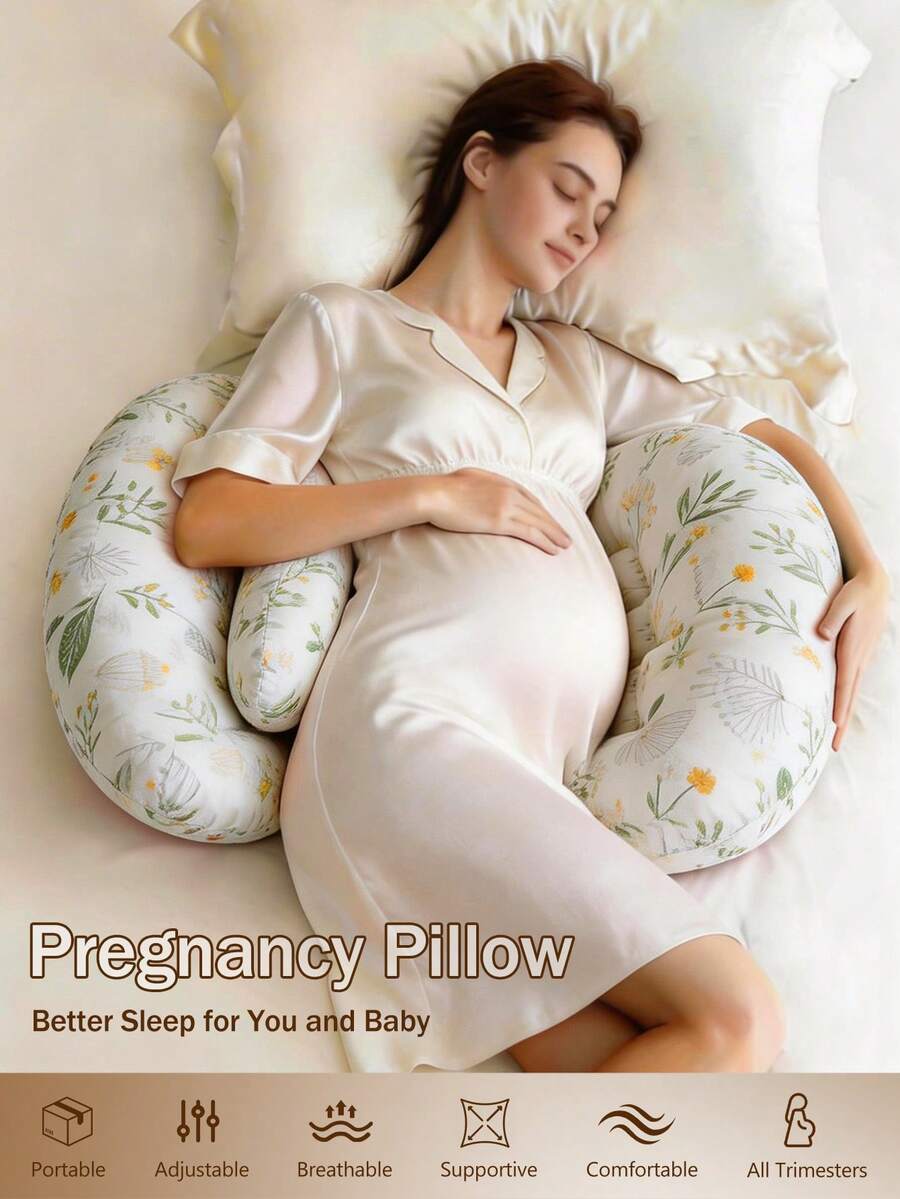 2-In-1 Pregnancy Pillow – Soft Memory Foam Full Body Support For Side Sleepers, Back, Belly, Hips & Legs - Forest Park - View 1