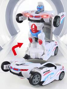 3-12 Jahre alte Jungen Spielzeug 2-in-1 Transformierendes Auto Roboter, Leuchtet auf, Automatische Hinderniserkennung, Batteriebetriebenes Transformierendes Auto Roboter Spielzeug, Kinder Geburtstaggeschenk - Verschiedenfarbig - Übersicht 7