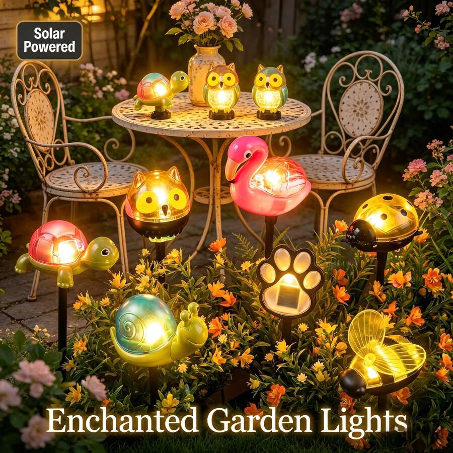 2/6pcs Solar Powered LED Animal Stake Lights, 2-In-1 Solar Animal Stake Lights For Pathway Lighting And Yard Decor