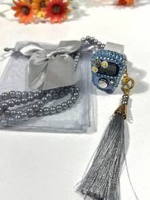 穆斯林祈祷计数套装，男女通用念珠配件，用于诵读经文 - 多色 - 查看 6