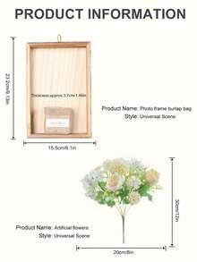 1pc Wooden Art Wall Frame With Artificial Flower Vase, Suitable For Spring/Summer Home Decor, Bedroom/Living Room Decoration, Wedding Season, Mother's Day/Teacher's Day Gift - Retro Photo Frames - View 10