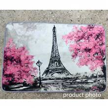 1pc Watercolor Pink Cherry Blossom Eiffel Tower Doormat, Soft Velvet, Bathroom Mat, Bath Rug, Entrance Mat, Small Rug, Carpet, Mat, Home Decor, Area Rug, Outdoor Mat, Home Decor, Area Carpet, Bedroom Carpet, Washable Rug - Beraneka warna - View 10