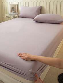 Camel Brushed Soft & Comfortable 3 PiecesBed Sheet Set - Mauve Purple - View 4
